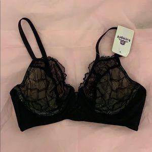 B.tempted lace black unlined bra